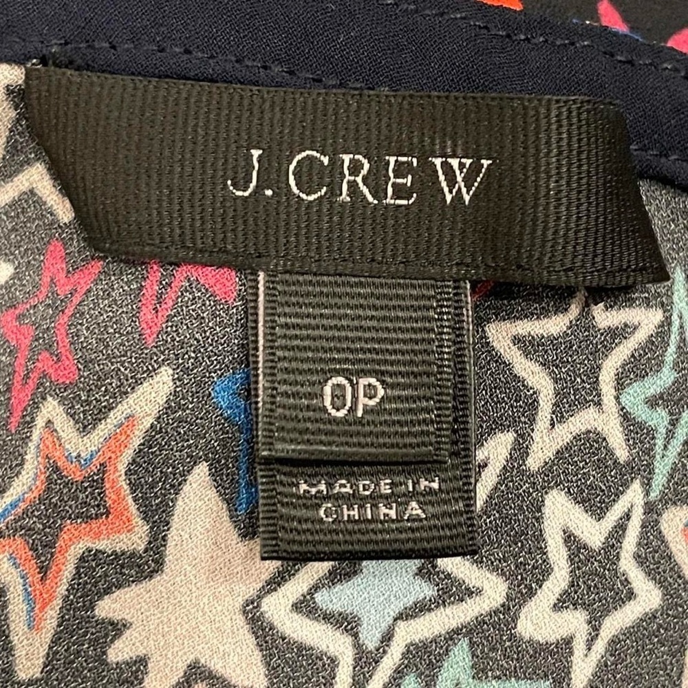 J.Crew One-Shoulder Star Print Blouse – Size 0P - Picture 5 of 7